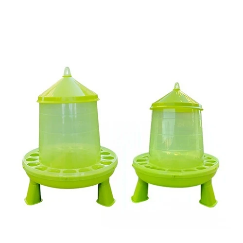 Clear Green Plastic Chicken Feeder
